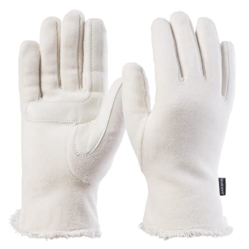 isotoner womens Stretch Fleece Gloves, Ivory, One Size US