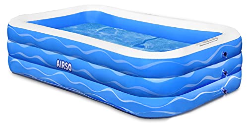 Inflatable Swimming Pool Family Full-Sized Inflatable Pools 118' x 72' x 22' Thickened Family Lounge Pool for Kids & Adults Oversized Kiddie Pool Outdoor Blow Up Pool for Backyard, Garden