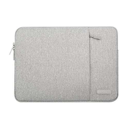 MOSISO Laptop Sleeve Bag Compatible with MacBook Air/Pro, 13-13.3 inch Notebook, Compatible with MacBook Pro 14 inch 2023-2021 A2779 M2 A2442 M1, Polyester Vertical Case with Pocket, Gray