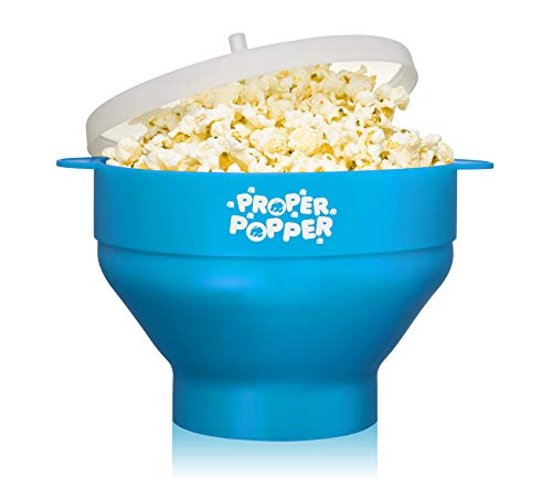The Original Proper Popper Microwave Popcorn Popper, Silicone Popcorn Maker, Collapsible Bowl BPA Free & Dishwasher Safe - (Turquoise)