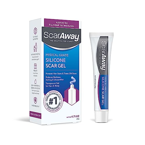 ScarAway 100% Medical-Grade Silicone Scar Gel for Face, Body, Surgical, Burn, Hypertrophic, Keloids and Acne Scar Treatment, 0.71 Ounces, (20 Grams)