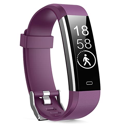 Stiive Fitness Tracker with Heart Rate Monitor, Waterproof Activity and Step Tracker for Women and Men, Pedometer Watch with Sleep Monitor & Calorie Counter, Call & Message Alert - Purple