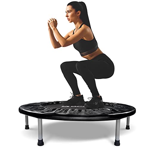 BCAN 36' Mini Spliced Trampoline, Non-Foldable Fitness Trampoline,Max Load 170lbs with Safety Pad,Stable & Quiet Exercise Rebounder for Kids Adults Indoor/Garden Workout