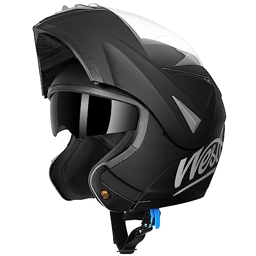 Westt Motorcycle Helmets Modular Motorcycle Helmet for Adults Motorbike Helmet ATV Helmet with Dual Visor for Men & Women Full Face Helmet Flip Up Motorcycle Helmet DOT Approved