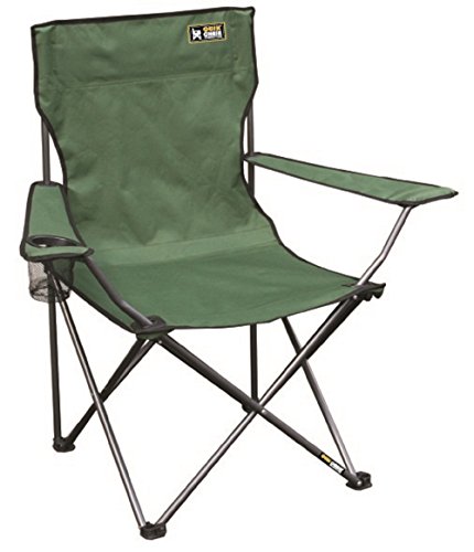Quik Chair Portable Folding Chair with Arm Rest Cup Holder and Carrying and Storage Bag, Green