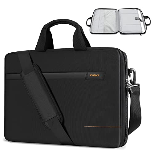 Inateck 15.6 Inch Laptop Bag for Men Women, TSA Friendly Laptop Case For 15~15.6 Inch Chromebook/Inspiron/Vivobook/Zenbook/Thinkpad, Waterproof Laptop Shoulder Bag, Laptop Sleeve with Trolley Strap