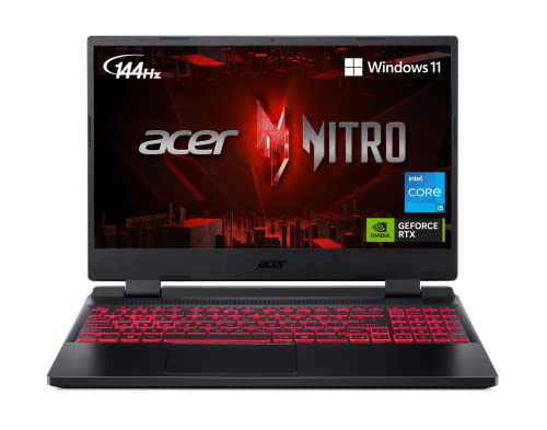 Acer Nitro 5 AN515-58-525P Gaming Laptop |Core i5-12500H | NVIDIA GeForce RTX 3050 Laptop GPU | 15.6' FHD 144Hz IPS Display | 8GB DDR4 | 512GB PCIe Gen 4 SSD | Killer Wi-Fi 6 | Backlit Keyboard