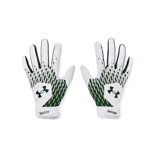 Under Armour Men's Clean Up Baseball Gloves, (101) White/Forest Green/Forest Green, XX-Large