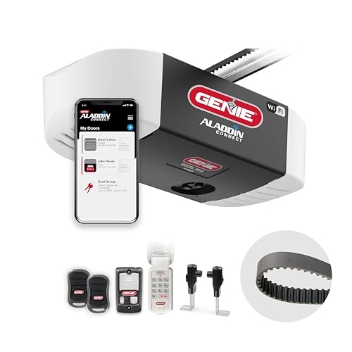 Genie QuietLift Connect – WiFi Smart Garage Door Opener with Added Wireless Keypad, ¾ HPC Smart Belt Drive – Compatible with Alexa and Google Assistant, Model 3053-TKV