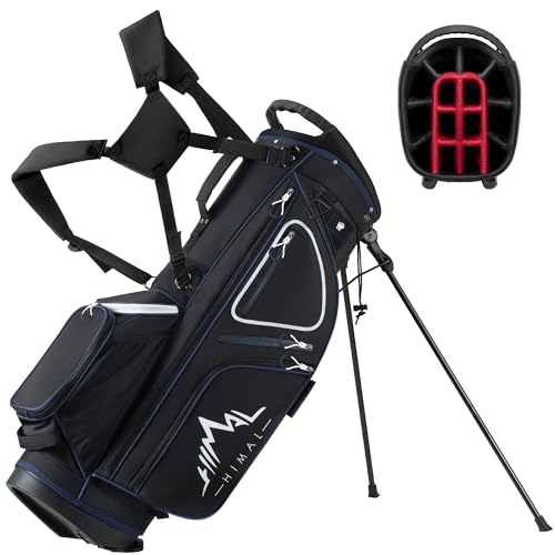 GoHimal 14 Way Golf Stand Bag, Golf Bags for Men with Stand,Top Dividers Ergonomic with 10 Pockets Golf Club Bags