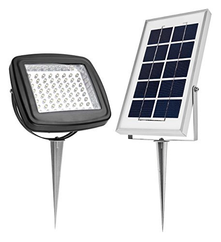 MicroSolar 180 LUMEN - NATURAL WHITE (NOT BLUISH) - Solar Flood Light - Automatically Working from Dusk to Dawn at Good Sunshine - ALUMINUM Panel - Ground / Wall Mounted - 2 AXES Adjustable Lamp - FL2