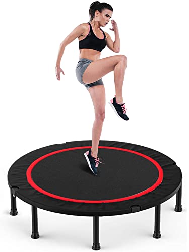 Trampoline, Portable Fitness Foldable Trampoline in-Home Mini Rebounder, Exercise Trampoline for Kid/Adults, 40' Max Load 330lbs (Trampoline, Black)