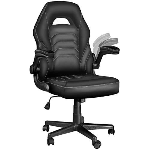 Toszn DT550 Video Game Chairs, Gamer Chair for Adults, Computer Gaming Chair 330lb Capacity, Gaming Chairs for Teens, Racing Style Gaming Office Chair with flip-up Arms and Lumbar Support, Black