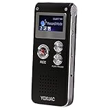 YOXIJAC Digital Voice Recorders Voice Activated Recorder for Meeting Lecture 8GB Audio Recorder Recording Device A-B Repeat Mini Portable Tape Recorder with MP3 Microphone (8GB)
