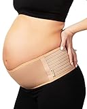 AZMED Maternity Belly Band for Pregnant Women | Pregnancy Belly Support Band for Abdomen, Pelvic, Waist, & Back Pain | Adjustable Maternity Belt | For All Stages of Pregnancy & Postpartum (Beige)