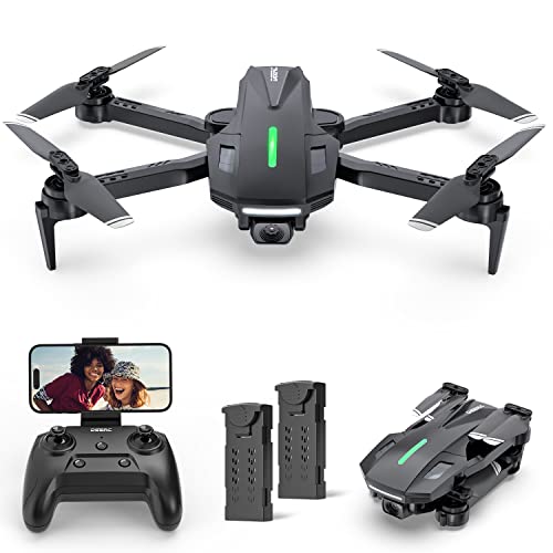 DEERC Drone with Camera, D70 Drones with Camera for Adults 1080P HD, RC Quadcopter for Beginners with 2 Batteries, Kids Toy Easy to Play, Auto Hover, Voice Control, APP Control, 3D Flips