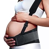 Pregnancy Support Maternity Belt，Double Support Back/ Abdomen Brace, Shoulder Strap Lumbar Adjustable