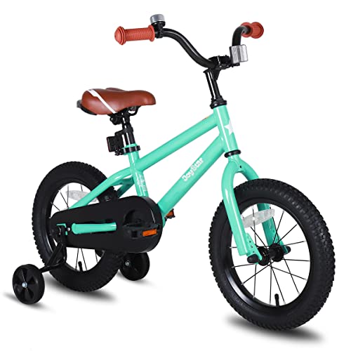 JOYSTAR 14 Inch Kids Bike for Boys Girls 3 4 5 Years Old Ages Toddler Bicycle with Training Wheels Children Bikes with Foot Brake BMX Style Mint Green