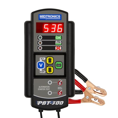 Midtronics - 12V Advanced Automotive Battery Diagnostic Tool Electrical System Tester, PBT-300 - 100-1400 CCA Battery Load Tester Cranking and Charging System-Conductance Testing-Service Diagnostics