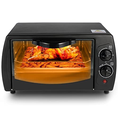 Countertop Toaster, Oven & Pizza Maker, Toaster Oven, Exquisite 4-Slice Capacity, 9 L, Black/Matte Stainless (HIOVEN9L15X11B)