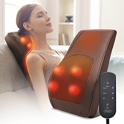 Boriwat Back Massager Neck Massager with Heat, Shiatsu Massage Pillow for Pain Relief, Massagers for Neck and Back, Shoulder, Leg, Gifts for Men Women Mom Dad, Stress Relax at Home Office and Car