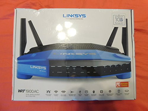 Linksys WRT1900AC Dual-Band+ Wi-Fi Wireless Router with Gigabit & USB 3.0 Ports and eSATA, Smart Wi-Fi Enabled to Control Your Network from Anywhere