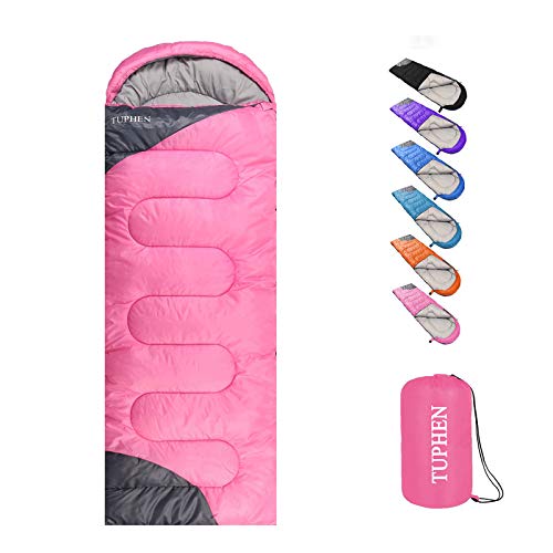 tuphen- Sleeping Bags for Adults Kids Boys Girls Backpacking Hiking Camping Microfiber Liner, Cold Warm Weather 4 Seasons Winter, Fall, Spring, Summer, Indoor Outdoor Use, Lightweight & Waterproof