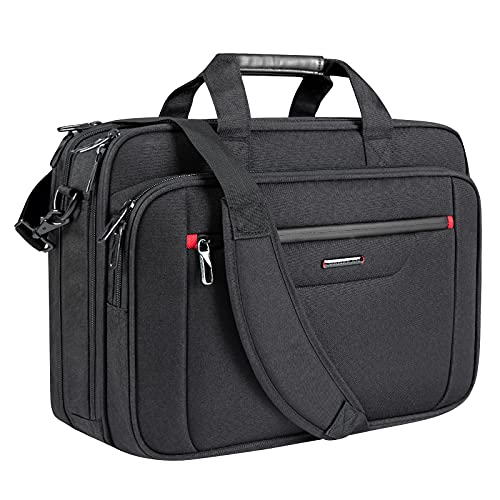 VANKEAN Laptop Briefcase Premium Laptop Case Fits Up to 17.3 Inch Business Shoulder Bag Laptop Expandable Water-Repellent Messenger Bag for Men/ Women Computer Bag for Travel/ Business/ School-Black
