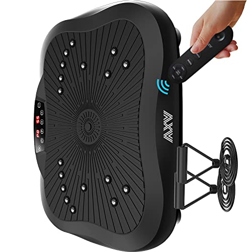 AXV Vibration Plate Exercise Machine Whole Body Workout Portable Mini Vibrate Fitness Platform Lymphatic Drainage Machine for Weight Loss Shaping Toning Wellness Home Gyms Workout