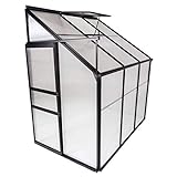 Machrus OGrow Greenhouses for Outdoors- Small Portable Walk in Greenhouse Kit for Plants- 4X6 Green Houses for Outside- Polycarbonate Greenhouse Panels with Sliding Door, Heavy Duty Aluminum Frame