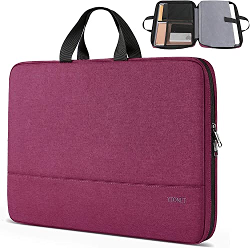 Ytonet Laptop Sleeve Case 13 13.3 Inch, Slim Laptop Cover with Handle, Water Resistant TSA Travel Business Carrying Case Compatible with MacBook Air MacBook Pro HP Dell Lenovo Notebooks, Purple Red