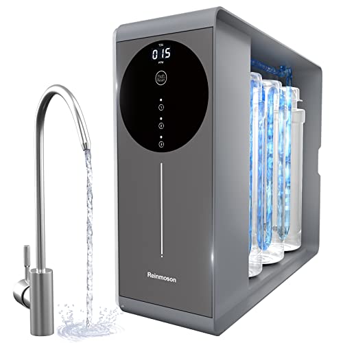 8 Stage Tankless Reverse Osmosis System NSF Certifed TDS Reduction 500GPD RO Water Filter System Under Sink Reverse Osmosis Water Filtration System for Home Kitchen Apartment (RMS-WP-RO500)