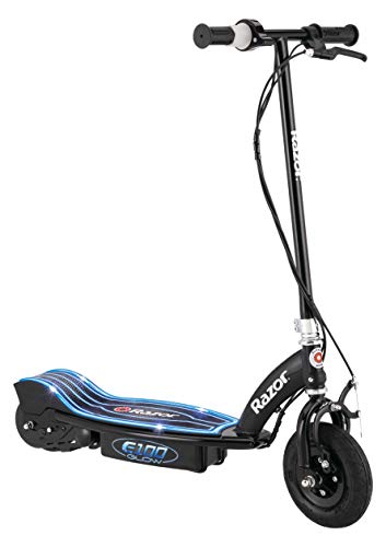 Razor E100 Electric Scooter for Kids Ages 8+ - 8' Pneumatic Front Tire, Hand-Operated Front Brake, Up to 10 mph and 40 min of Ride Time, For Riders up to 120 lbs