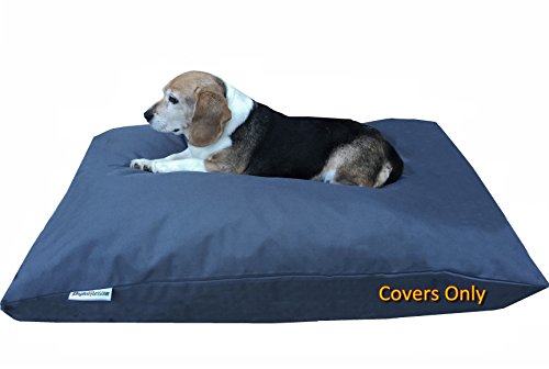Do It Yourself DIY Pet Bed Pillow Duvet Oxford Cover + Waterproof Internal case for Dog/Cat at Medium 36'X29' Dark Slate Color - Covers only