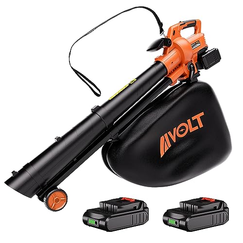 AIVOLT Cordless Leaf Blower Vacuum with Bag, 3 in 1 40v Battery Powered Leaf Blower, Vacuum, Mulcher, 150MPH Air Speed, 6-Speed Dial,Battery and Dual Port Charger Included