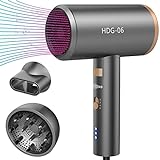 SIYOO Hair Dryer with Diffuser, 1600W Ionic Blow Dryer, Constant Temperature Hair Care Without Hair Damage, Lightweight Portable Travel Hairdryer
