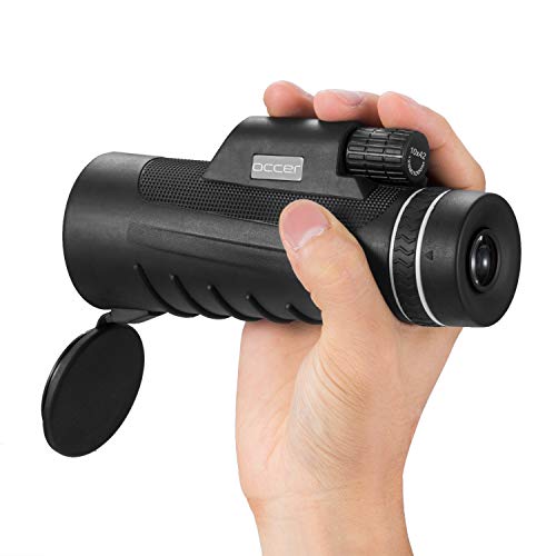 Occer 10X42 High Power Monocular Telescope HD Dual Focus Scope, Compact Monocular with Bak4 Multi-Coated Zoom Lens, Low Night Vision for Hunting Bird Watching Camping Outdoor Sporting