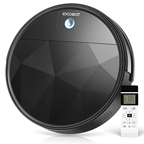 EICOBOT Robot Vacuum Cleaner,Tangle-Free Suction,Quite,Slim,Automatic Self-Charging,550ml Large Dustbin,Daily Cleaning Plan,Good for Pet Hair,Hard Floor and Low Pile Carpet,R20(Black)