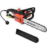MAXLANDER Electric Chain Saw, 9 Amp Corded Chainsaw, 15m/s with 14 Inch Chain and Bar, Light Weight Multi Angle Fast Cut Powerful High Efficiency