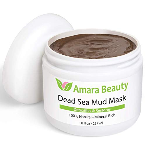Amara Beauty Dead Sea Mud Mask for Face & Body - Pure Mud with No Fillers Detoxifies & Restores Healthy Skin - 8 oz.