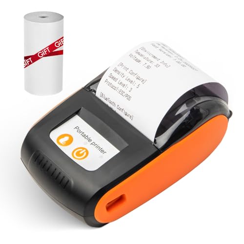 Sunydog Portable Receipt Printer,58mm Mini Thermal Printing Wireless BT USB Mobile Printer with 2 Inch Thermal Paper Roll Compatible with Android/iOS/Windows System for Small Business Restaurant