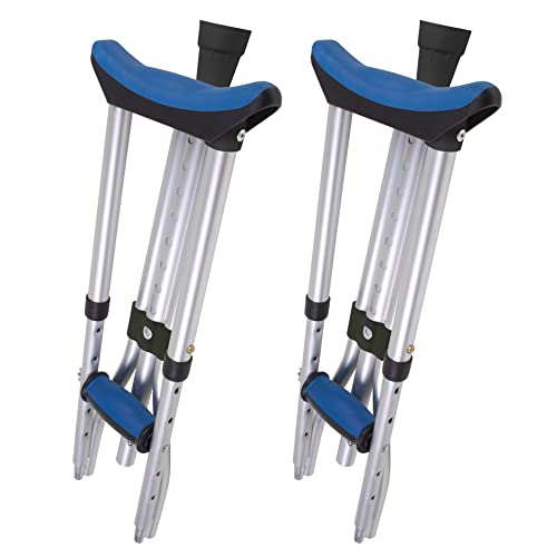 Carex Folding Aluminum Under Arm Crutches - Lightweight Crutches for Adults 4'11' to 6'4', Adult Crutches, 2 Crutches Included, Universal Crutches for Walking