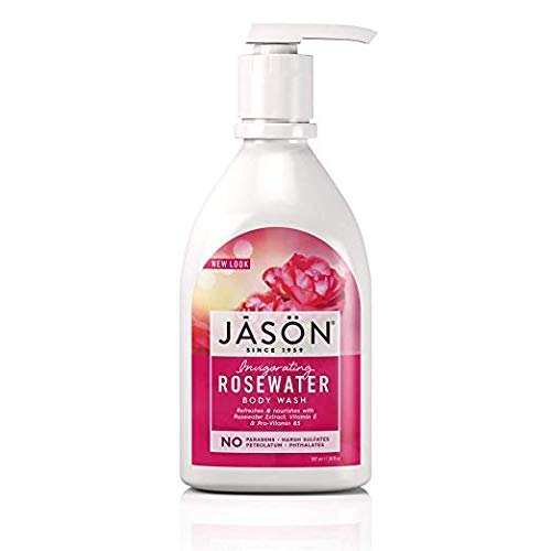 JASON Natural Body Wash & Shower Gel, Invigorating Rosewater, 30 Oz