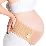 Maternity Belly Band for Pregnancy - Soft & Breathable Pregnancy Belly Support Belt - Pelvic Support Bands - Tummy Band Sling for Pants - Pregnancy Back Brace (Classic Ivory, One Size)