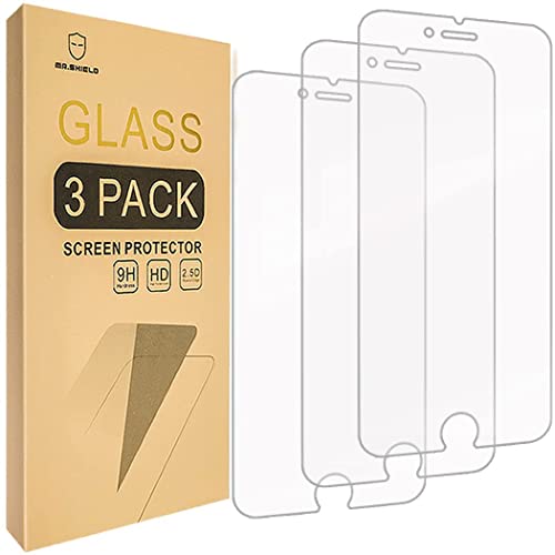 Mr Shield [Tempered Glass] Screen Protector For iPhone 6 / iPhone 6S / iPhone 7 / iPhone 8 [3-Pack] Screen Protector