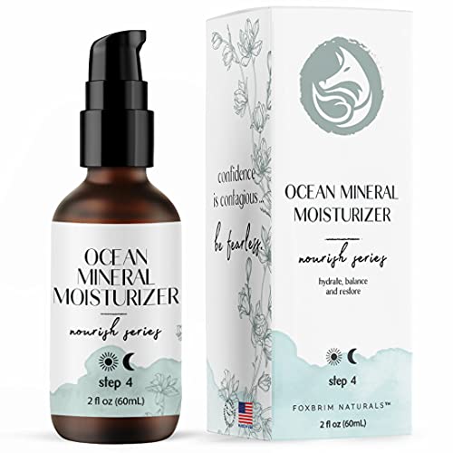 Foxbrim Naturals Ocean Mineral Facial Moisturizer - Natural & Organic, Anti Aging Hydration for all Skin Types - Seaweed Bio-Complex - Enhanced Formula 2 oz