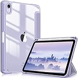 Fintie Hybrid Slim Case for iPad Mini 6 2021 (8.3 Inch) - [Built-in Pencil Holder] Shockproof Cover Clear Transparent Back Shell, Auto Wake/Sleep for iPad Mini 6th Generation, Lilac Purple