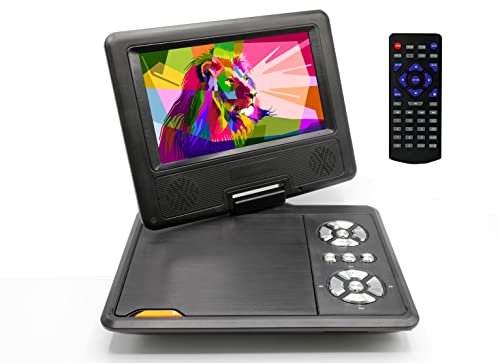 95 Portable DVD Player with 75 Inch HD Swivel Screen for Car and Kids Lithium Battery Supports Black