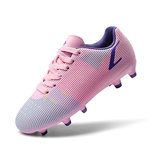 DREAM PAIRS Boys Girls Soccer Cleats Kids Football Shoes SDSO224K Size 12 Little Kid Pink Pruple