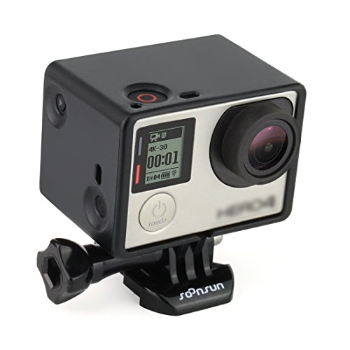 SOONSUN Frame Mount Extension for GoPro Hero 4 3+ 3 with Screen/Battery Extension - Use with LCD BacPac or Battery Extension - Includes Quick Release Buckle and Thumb Screw